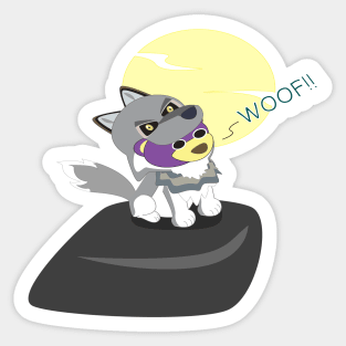 Mr.purple bear is werewolf,Halloween bear,ghost bear Sticker